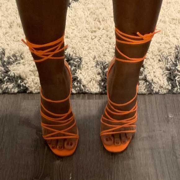 orange wrap heels